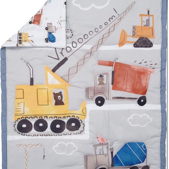 Bedtime Originals Construction Zone 3-Piece Trucks Nursery Baby Crib Bedding Set - Picture 3 of 8